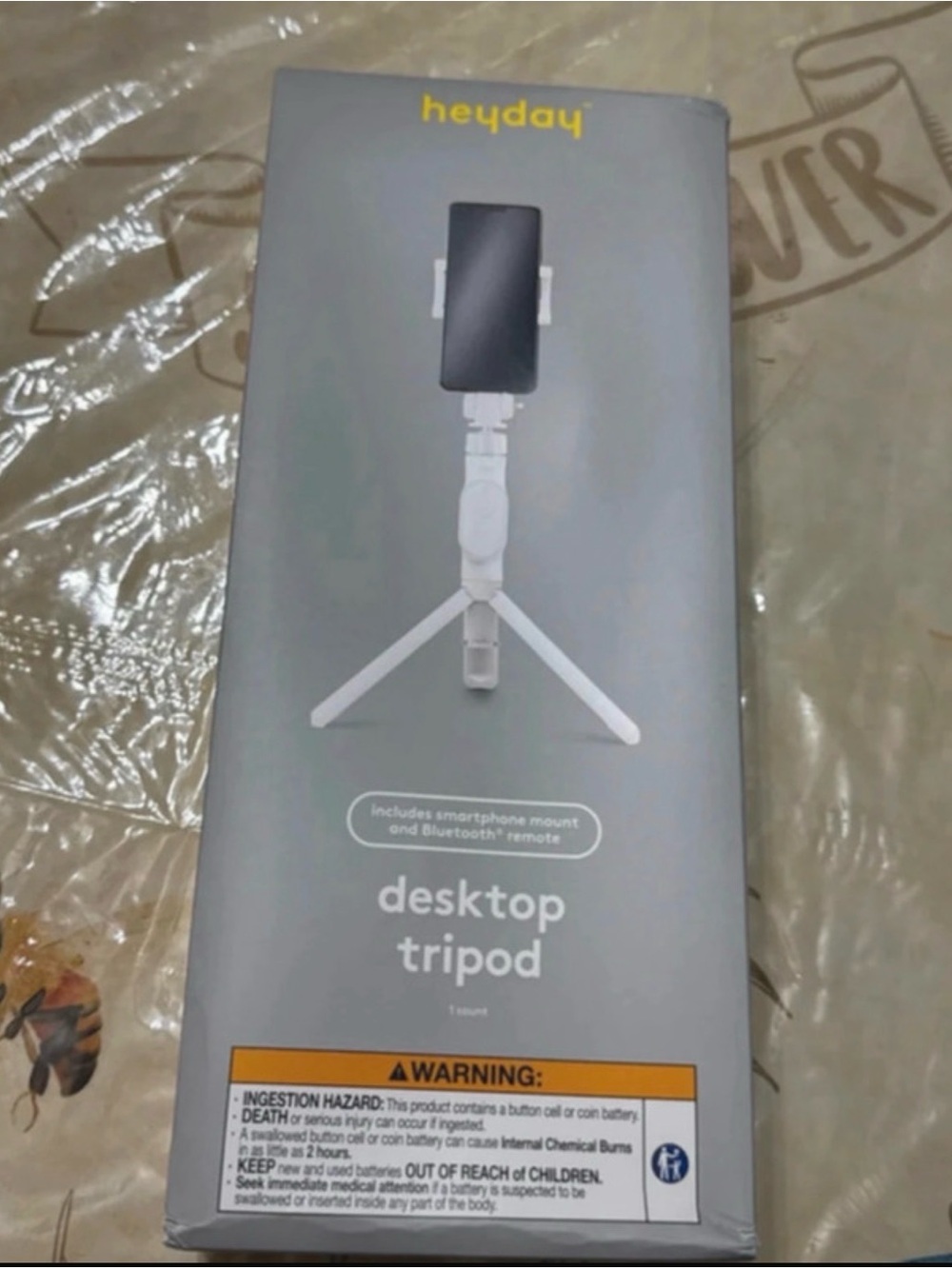 heyday White Desktop Tripod with Smartphone Mount and Remote